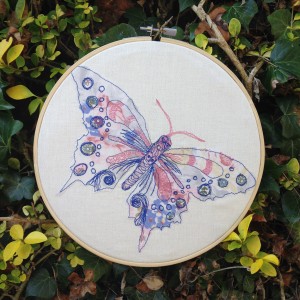freehand machine embroidery, ncsrandalltextiles, Natalie Randall, pastel colours, floral