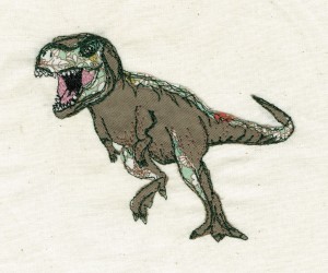 dinosaurs art work wall haning embroidery machine embroidery freestyle art work limited edition